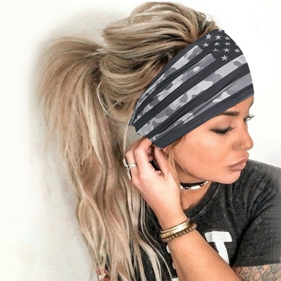 3/$28 Boho Patriotic Stretchy Wide Fabric Headband - Picture 2 of 16